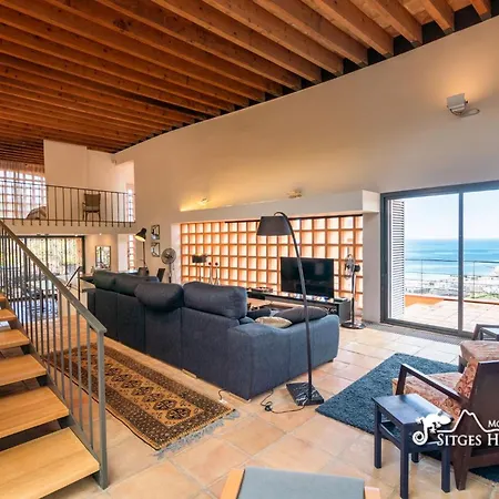 Dumas With Amazing Sea Views, Ac And Private Pool Сиджес